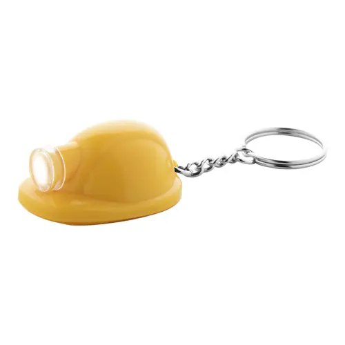 Portachiavi a forma di casco di sicurezza con luce a LED