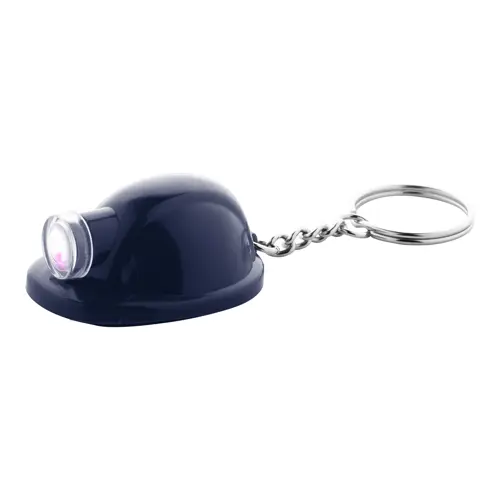 Portachiavi a forma di casco di sicurezza con luce a LED