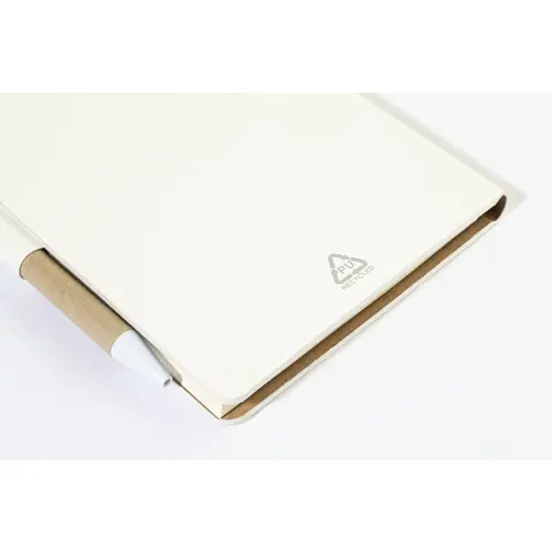 Block notes copertina in pelle PU riciclata fogli a righe segna pagine e penna refill blu