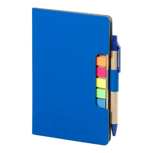 Block notes copertina in pelle PU riciclata fogli a righe segna pagine e penna refill blu