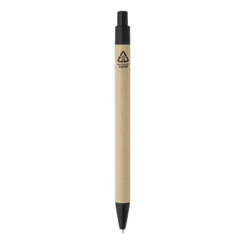 Block notes copertina in pelle PU riciclata fogli a righe segna pagine e penna refill blu