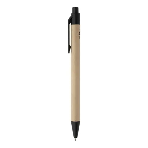 Block notes copertina in pelle PU riciclata fogli a righe segna pagine e penna refill blu
