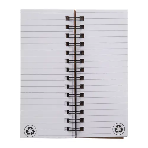 Block note con copertina in plastica ecologica in paglia di grano con fogli in carta riciclata a righe e note adesive segnapagina 54×130×8mm