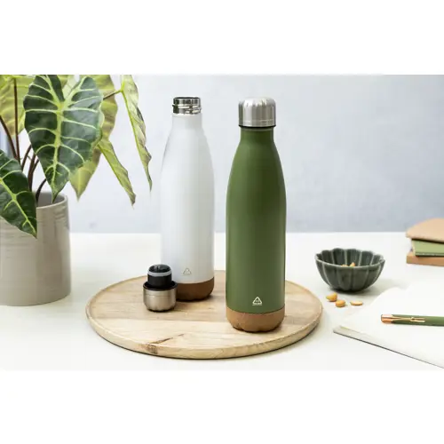 Borraccia termica in acciaio inox a doppia parete e base in sughero 500ml