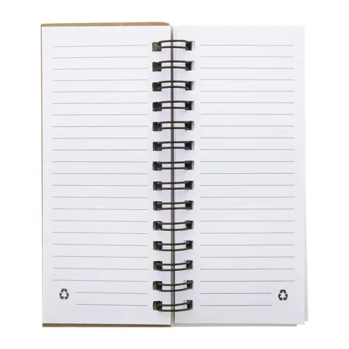 Block notes a spirale con copertina in feltro RPET fogli a righe in carta riciclata e note adesive segnapagina 61×130×15mm