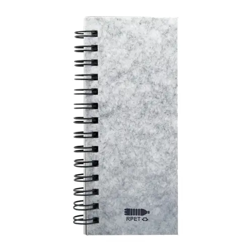 Block notes a spirale con copertina in feltro RPET fogli a righe in carta riciclata e note adesive segnapagina 61×130×15mm