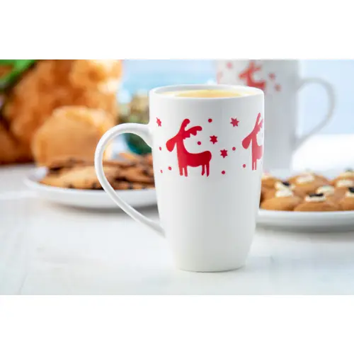 Tazza in porcellana con disegno natalizio da 400ml