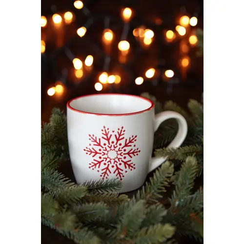 Tazza natalizia da 320ml con disegno natalizio e finitura maculata