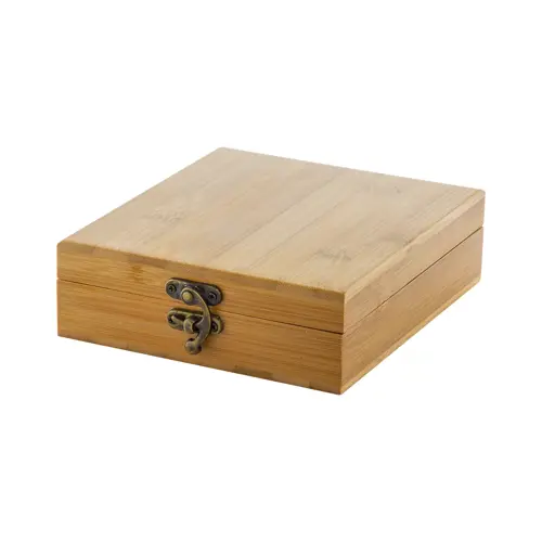 Set vino in confezione di legno bambù con 4 accessori