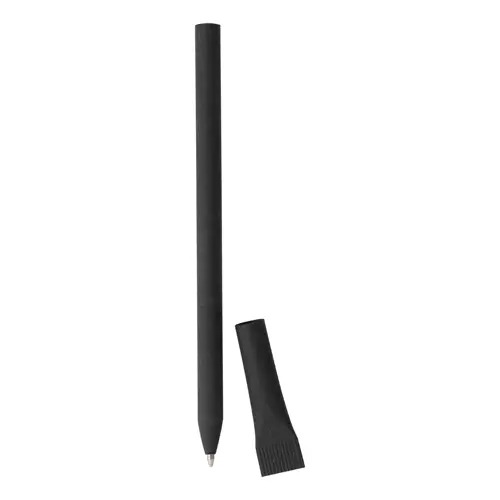 Penna in carta riciclata disponibile in vari colori con cappuccio e refill blu