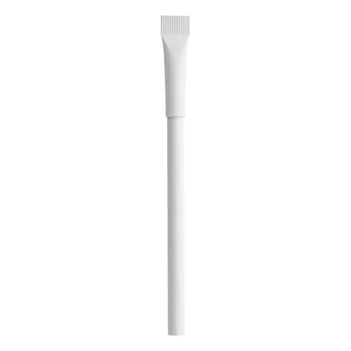 Penna in carta riciclata disponibile in vari colori con cappuccio e refill blu