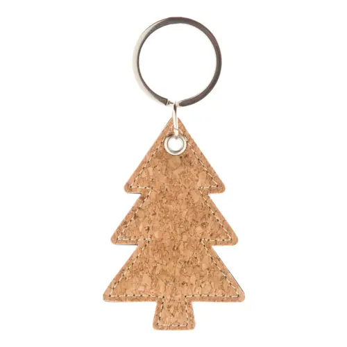 Portachiavi natalizio in sughero a forma di albero