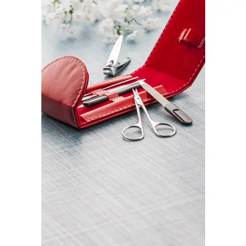 Set manicure in custodia di PVC colorata