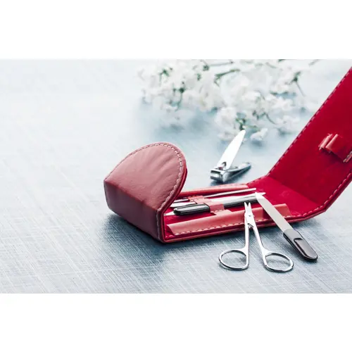 Set manicure in custodia di PVC colorata