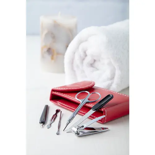 Set manicure in custodia di PVC colorata