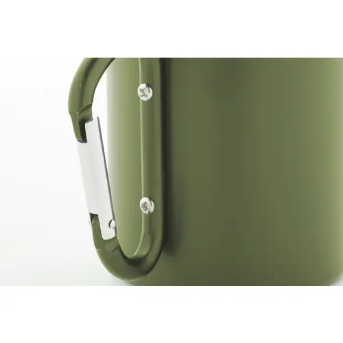 Tazza termica a doppia parete in acciaio inox riciclato con manico a moschettone da 300ml