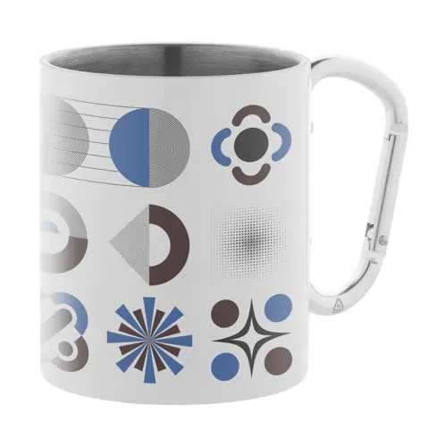 Tazza termica in acciaio inox riciclato da 300ml ideale per sublimazione con moschettone