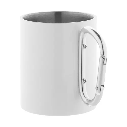 Tazza termica in acciaio inox riciclato da 300ml ideale per sublimazione con moschettone