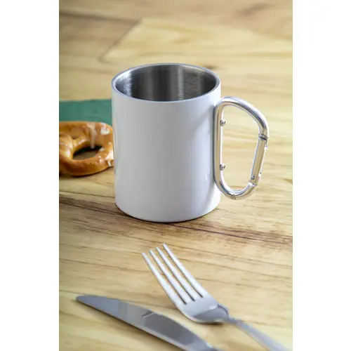 Tazza termica in acciaio inox riciclato da 300ml ideale per sublimazione con moschettone