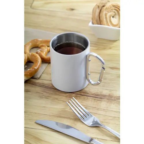 Tazza termica in acciaio inox riciclato da 300ml ideale per sublimazione con moschettone