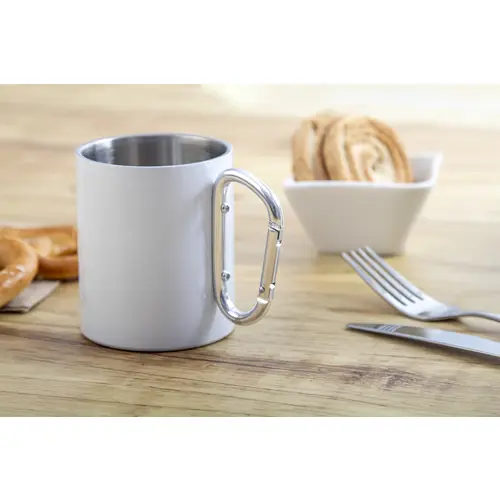 Tazza termica in acciaio inox riciclato da 300ml ideale per sublimazione con moschettone