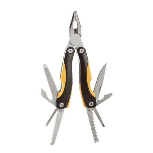 Set pinza con 8 funzioni e coltello tascabile in scatola di confezione nera 138×180×27 mm