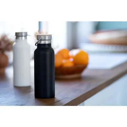 Borraccia in acciaio inox a doppia parete con tappo bambù 500ml