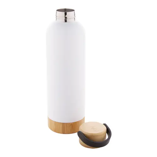 Borraccia in acciaio inox a doppia parete con tappo e base in bambù da 500ml