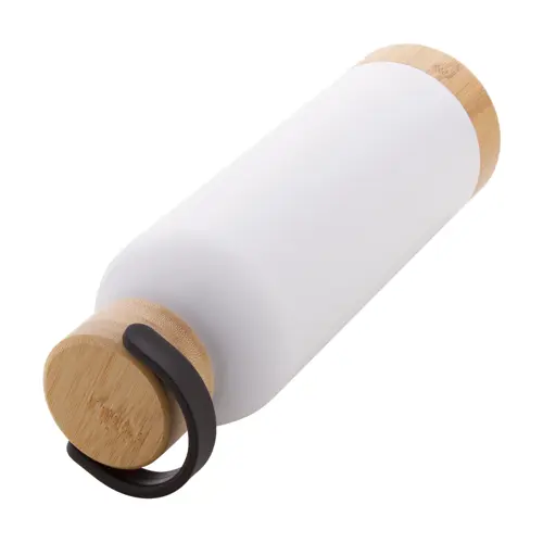 Borraccia in acciaio inox a doppia parete con tappo e base in bambù da 500ml