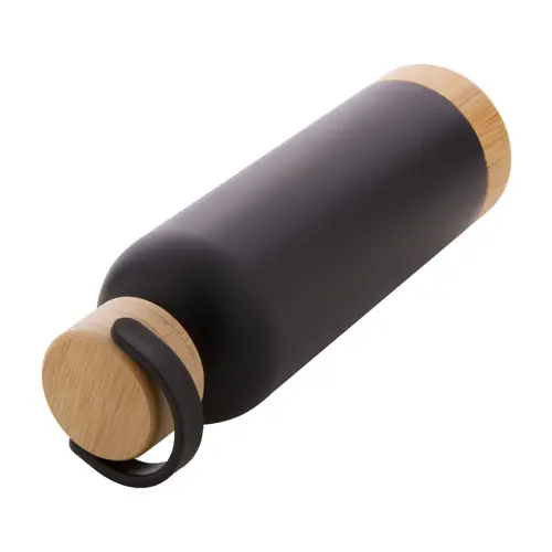 Borraccia in acciaio inox a doppia parete con tappo e base in bambù da 500ml