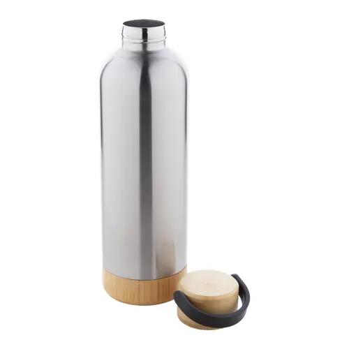 Borraccia in acciaio inox a doppia parete con tappo e base in bambù da 500ml