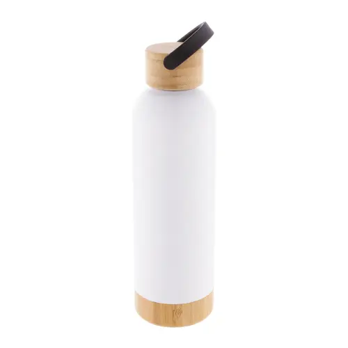 Borraccia in acciaio inox a doppia parete con tappo e base in bambù da 500ml