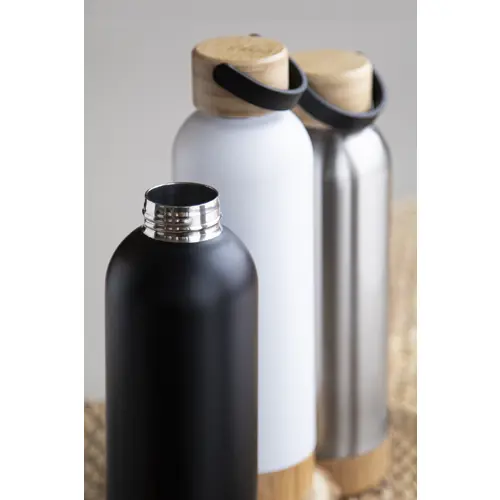 Borraccia in acciaio inox a doppia parete con tappo e base in bambù da 500ml