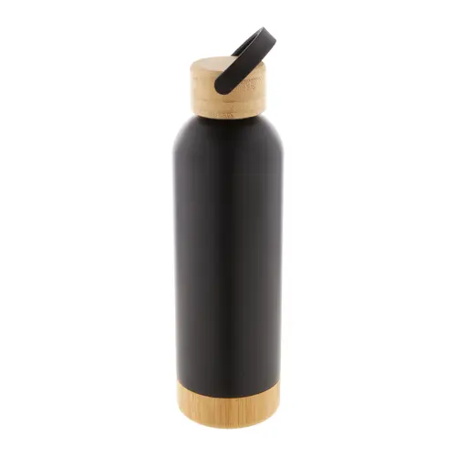 Borraccia in acciaio inox a doppia parete con tappo e base in bambù da 500ml