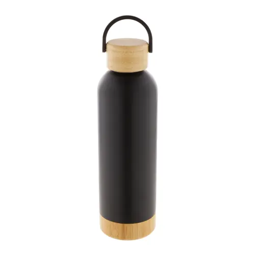 Borraccia in acciaio inox a doppia parete con tappo e base in bambù da 500ml