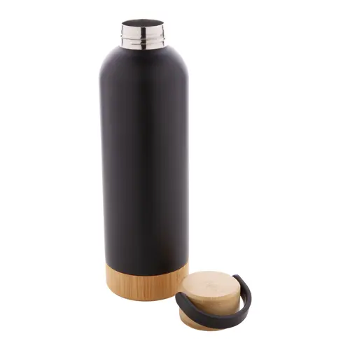 Borraccia in acciaio inox a doppia parete con tappo e base in bambù da 500ml