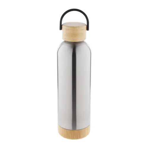 Borraccia in acciaio inox a doppia parete con tappo e base in bambù da 500ml