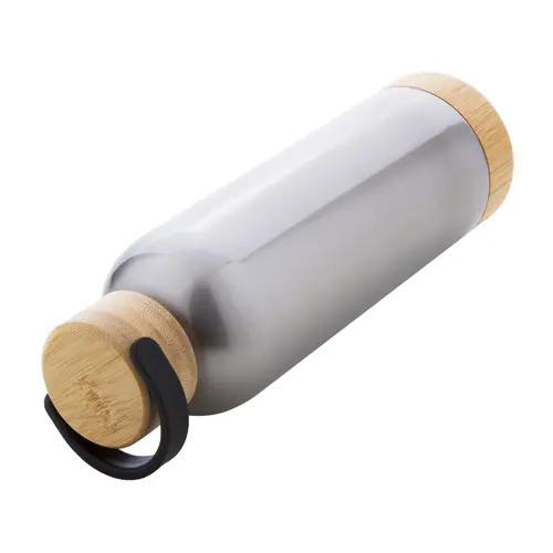 Borraccia in acciaio inox a doppia parete con tappo e base in bambù da 500ml