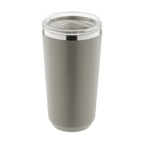 Tazza termica in acciaio inox a doppia parete con rivestimento in plastica PP e coperchio 500ml