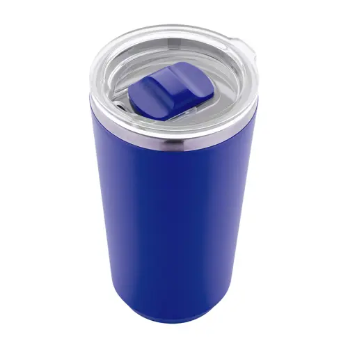 Tazza termica in acciaio inox a doppia parete con rivestimento in plastica PP e coperchio 500ml