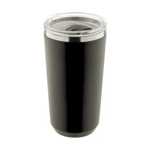 Tazza termica in acciaio inox a doppia parete con rivestimento in plastica PP e coperchio 500ml