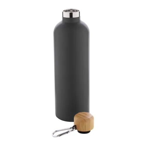 Borraccia in acciaio inox a doppia parete con tappo in bambù e moschettone da 500ml