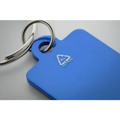 Portachiavi in alluminio riciclato con forma gettone per carrello della spesa