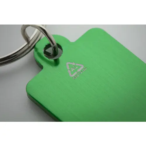 Portachiavi in alluminio riciclato con forma gettone per carrello della spesa