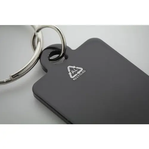 Portachiavi in alluminio riciclato con forma gettone per carrello della spesa