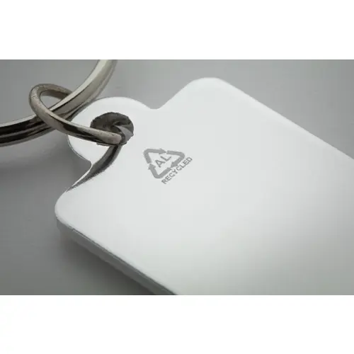 Portachiavi in alluminio riciclato con forma gettone per carrello della spesa