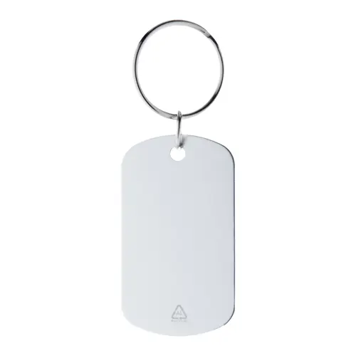 Portachiavi in alluminio riciclato con anello in metallo