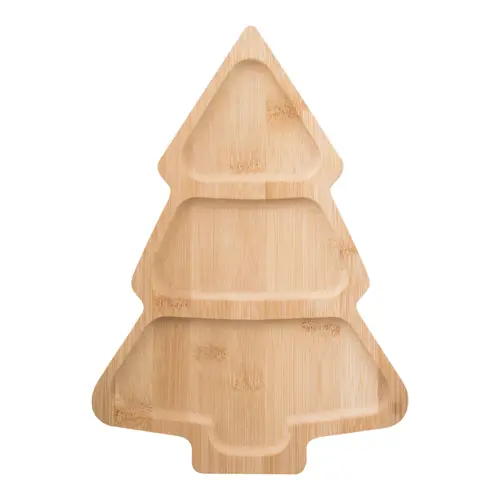 Piatto natalizio per snack in bambù