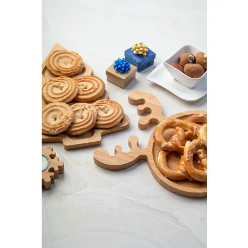 Piatto natalizio per snack in bambù