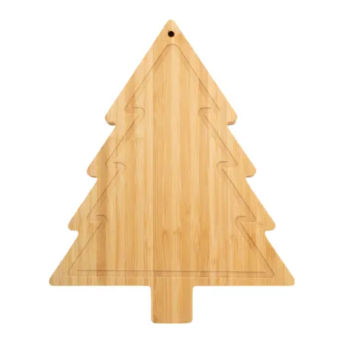Set natalizio composto da tagliere a forma di albero e due coltelli per formaggio